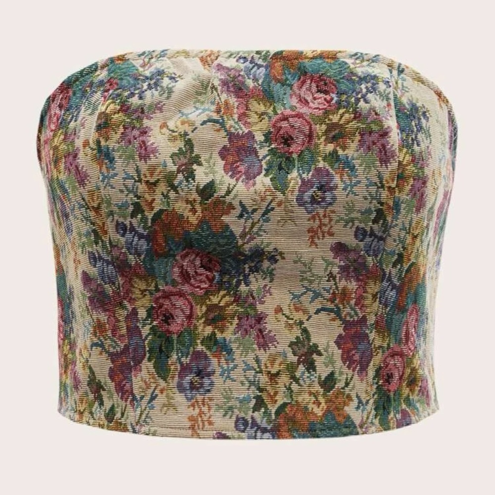 Floral print tube top